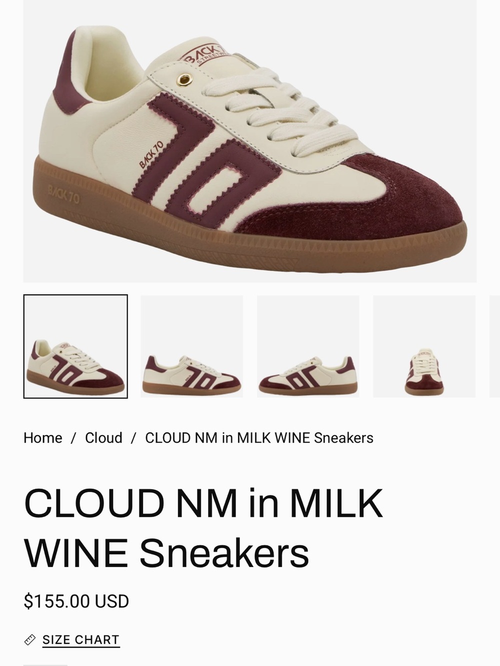 Back 70 Cloud Sneakers - Milk Wine NEW WITHOUT BOX
